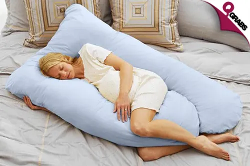 For QR145 Stay Cuddled with a U-Shape Body Pillow - Choose from Pink OR Blue! (QR299 Value)